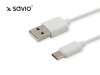Kabel USB 2.0 Savio CL-125 USB A (M) - USB typ C (M) 2,1A, 1m, biały